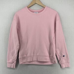 CHAMPION Sweatshirt Womens S REVERSE WEAVE Crewneck Fleece Y2K Pullover Pink